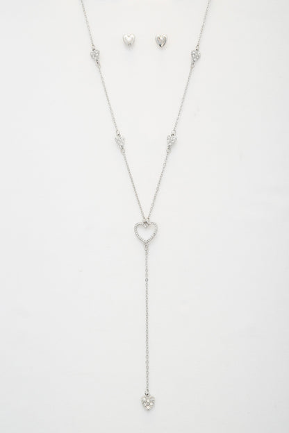 Heart Y Shape Metal Necklace