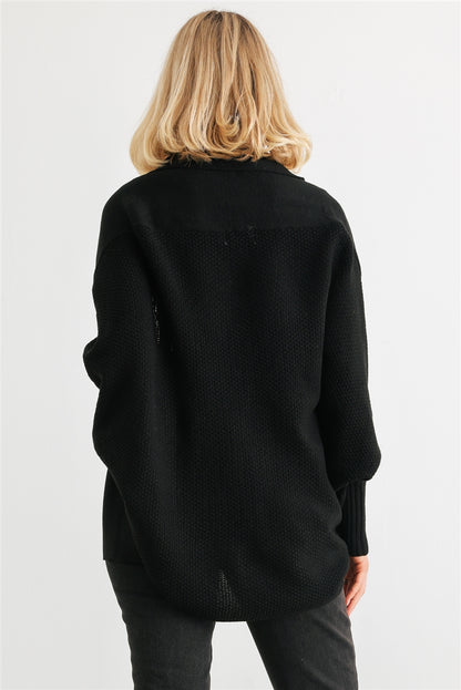 Batwing Sleeve Open Front Cardigan