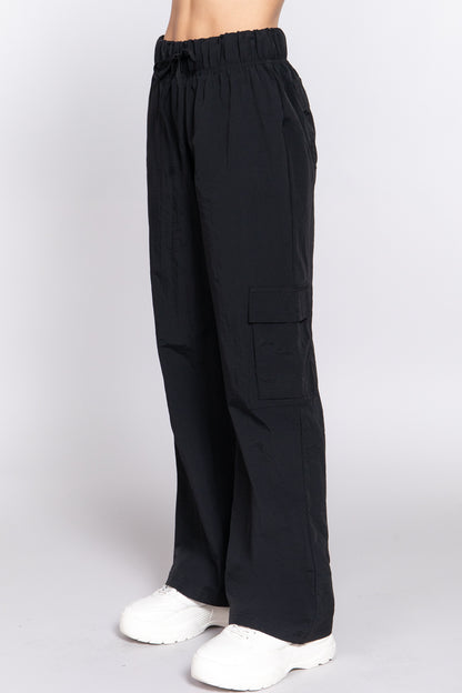 Waist Elastic Cargo Parachute Pants